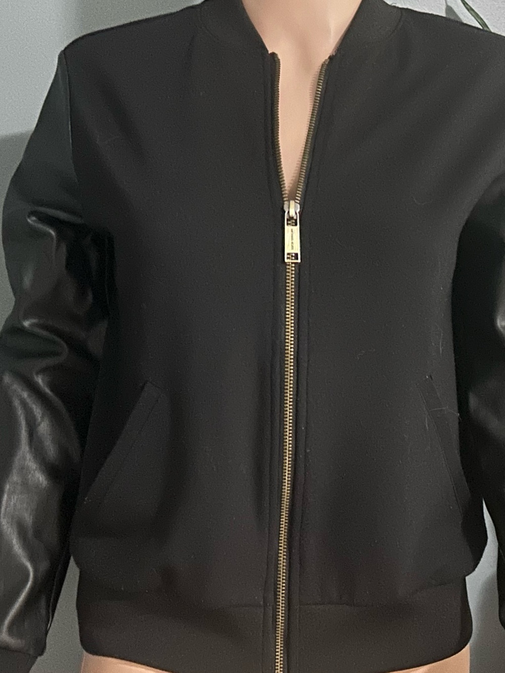 Michael Kors. Black Bomber Jacket